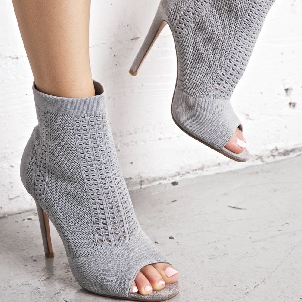 Grey stretch booties